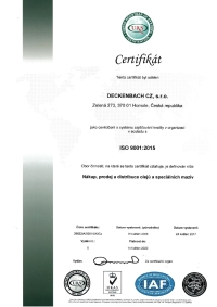 Certifikát DECKENBACH CZ